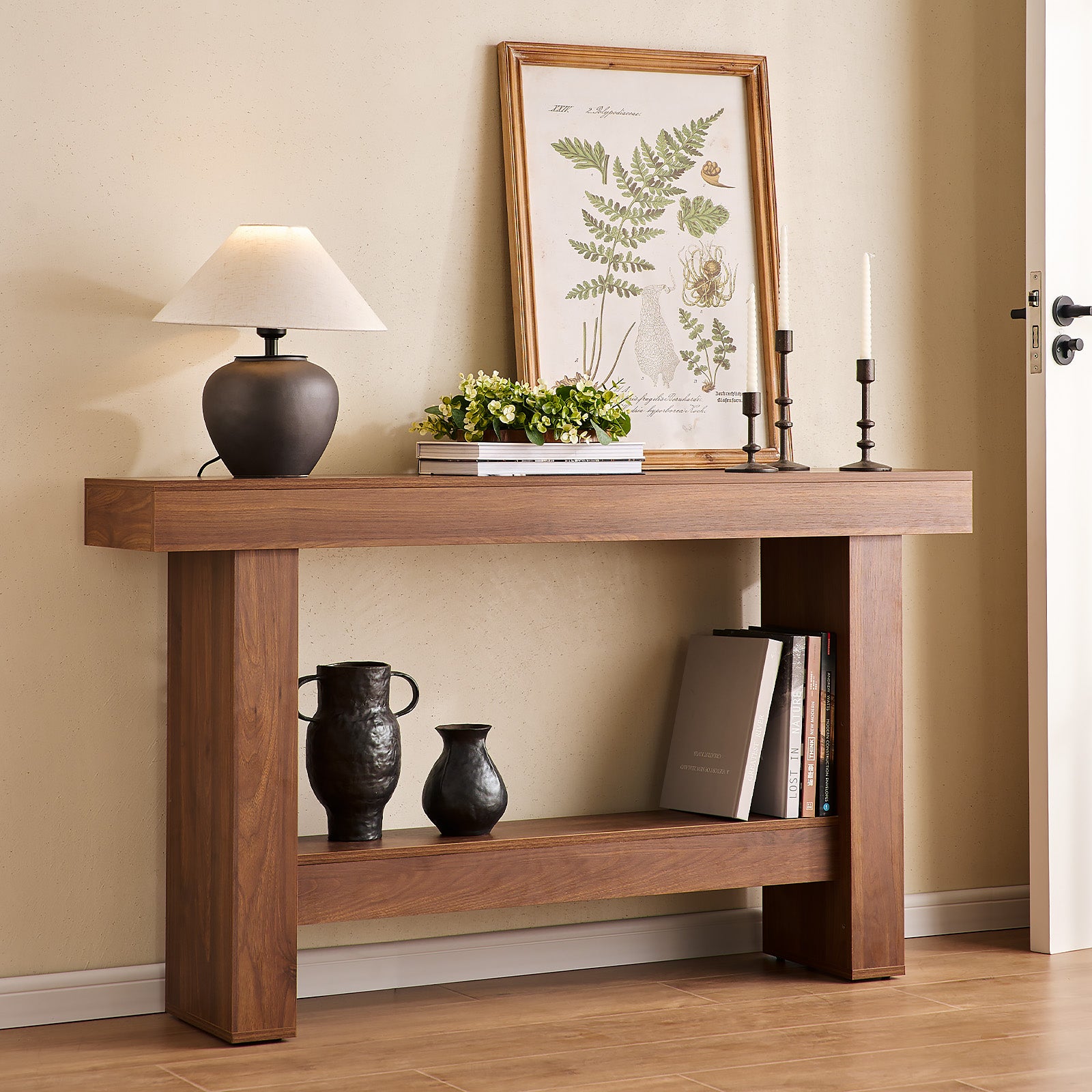 55" Wood Console Table for Hallway