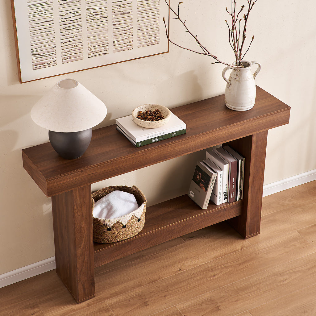 55" Wood Console Table for Hallway