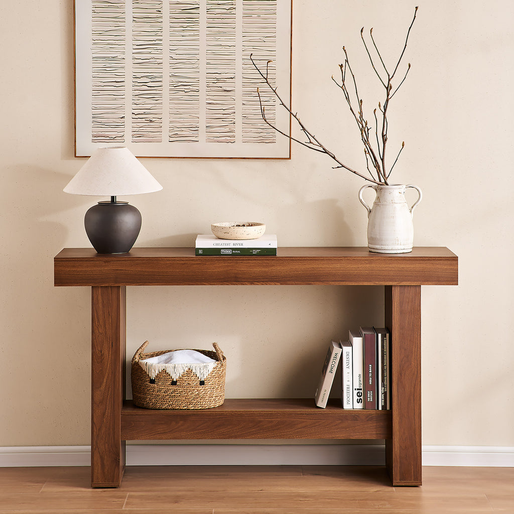 55" Wood Console Table for Hallway