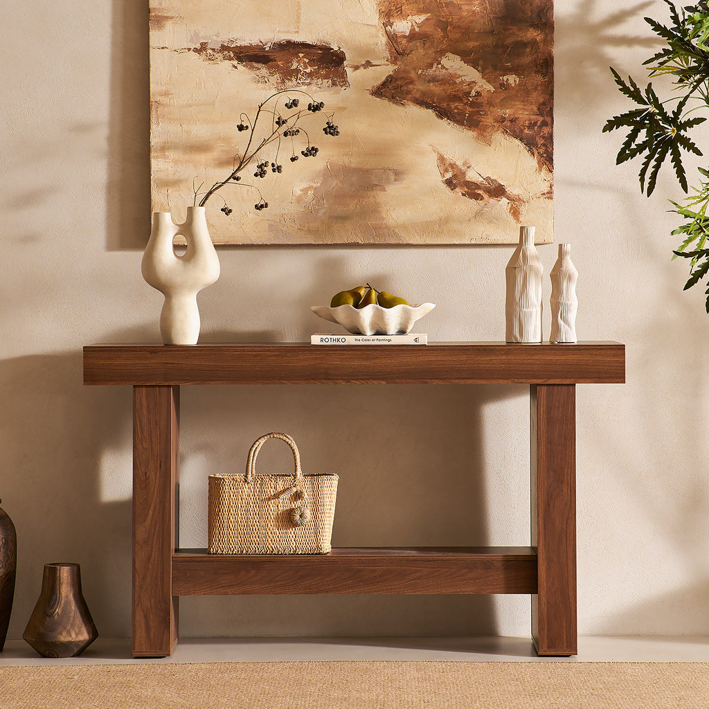 55" Wood Console Table for Hallway