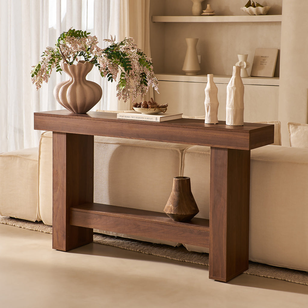 55" Wood Console Table for Hallway