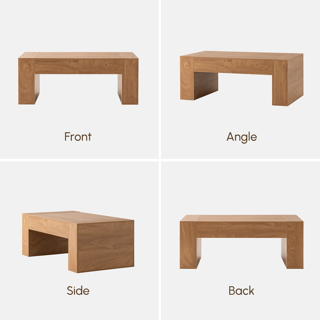 Modern Farmhouse Coffee Table with Hidden Storage Drawer