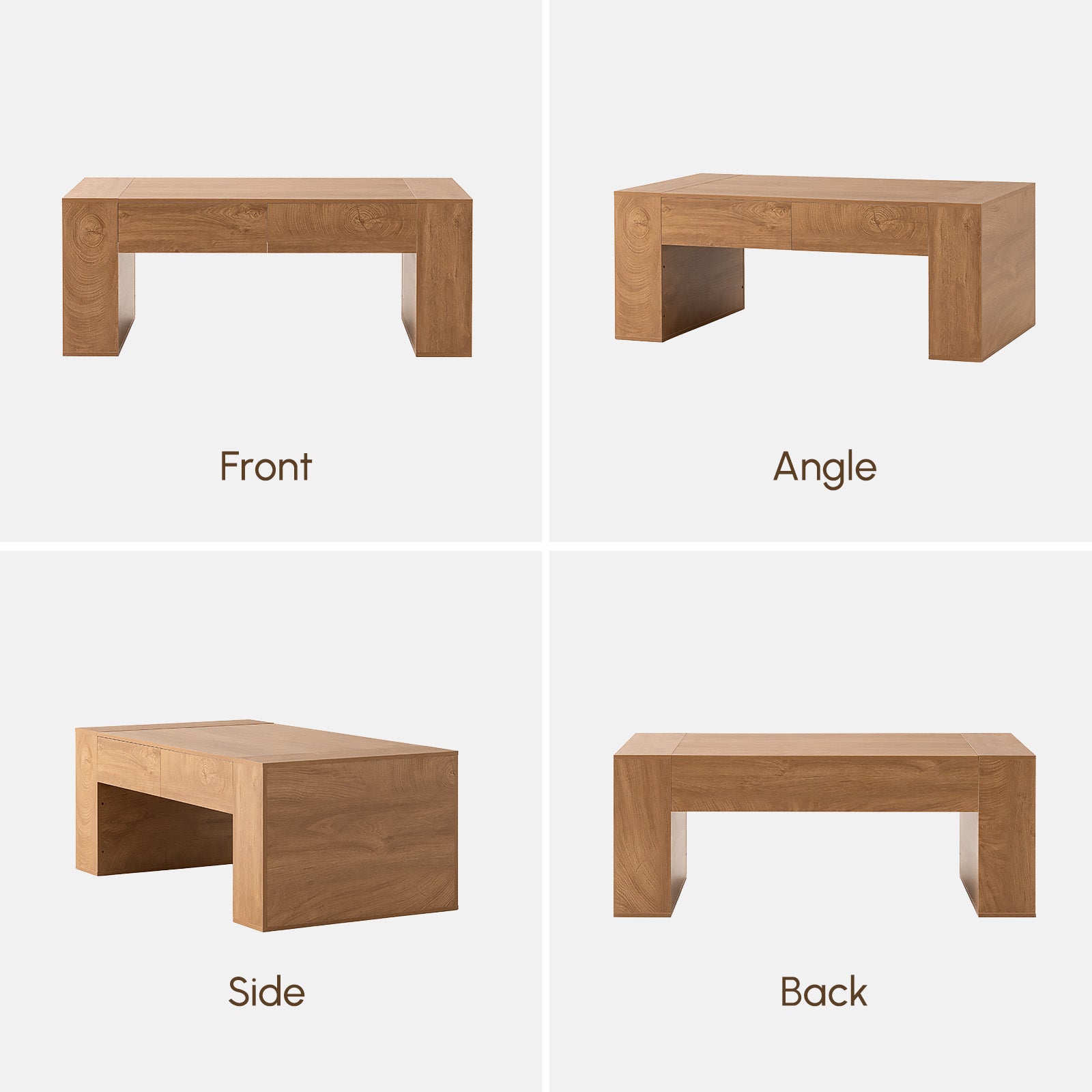 Modern Farmhouse Coffee Table with Hidden Storage Drawer