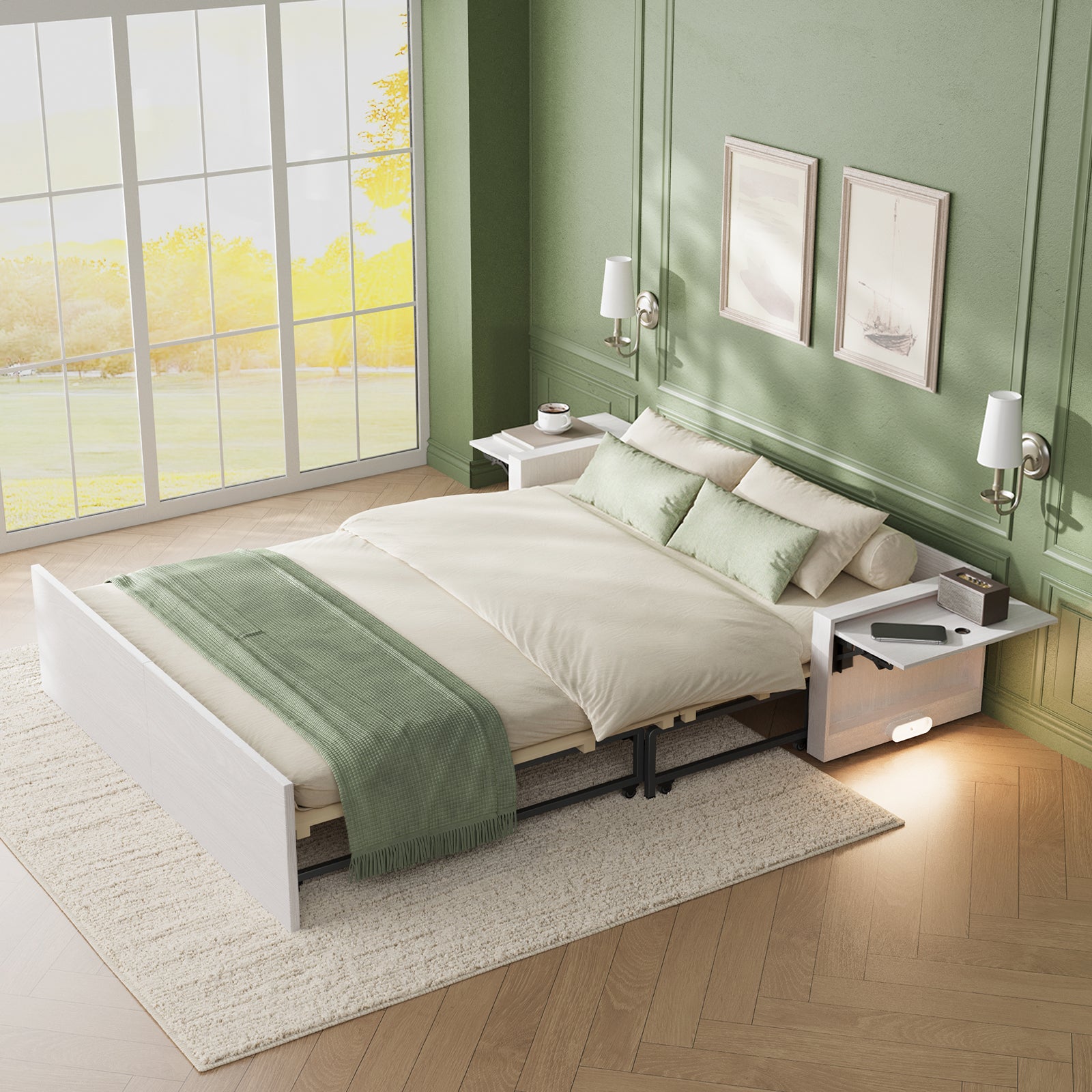 3-in-1 Full Murphy Bed with Mattress
